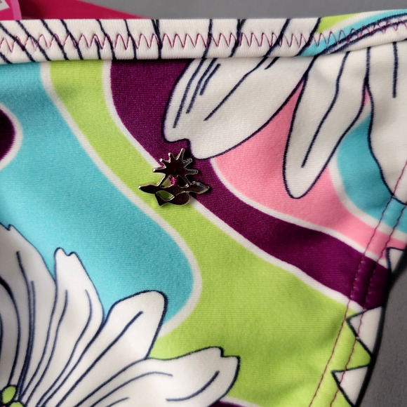 Cia Maritima Bikini Womens Large Floral Neoprene Swimwear Tie Side Semi Cheeky - Picture 14 of 14